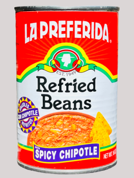 La Preferida Refried Beans with spicy Chipotle